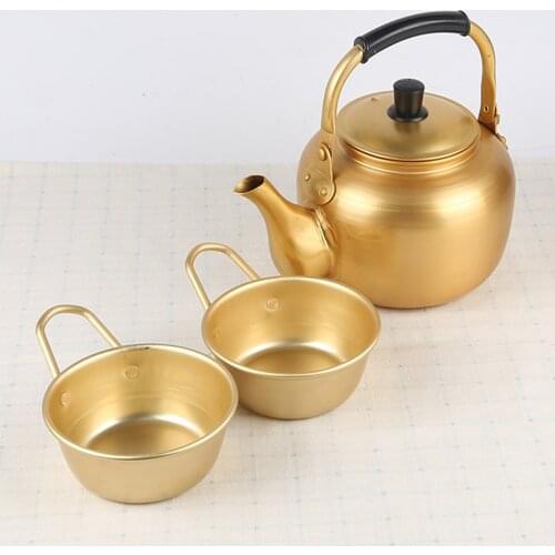 2Pcs Korean Rice Wine Makgeolli Aluminum Liquor Bowl Handle