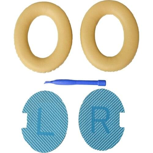 Premium Ear Pads Compatible with Bose QuietComfort 25 (QC25) Headphones (QC25, Beige). Premium Protein Leather | Soft high-Densi