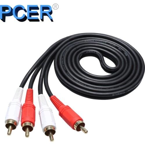 PCER 2RCA to 2 RCA Male to Male Audio Cable Gold-Plated RCA Audio Cable 1.5m 3m 5m for Home Theater DVD TV Amplifier CD Soundbox
