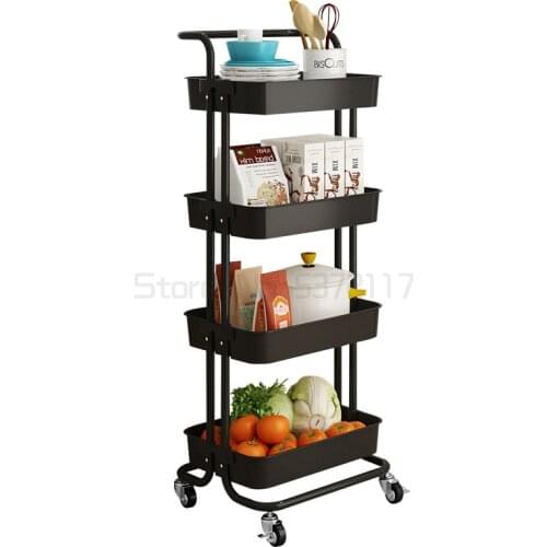 Baby goods rack on the fourth floor of kitchen trolley floor mobile bedroom living room snack storage rack