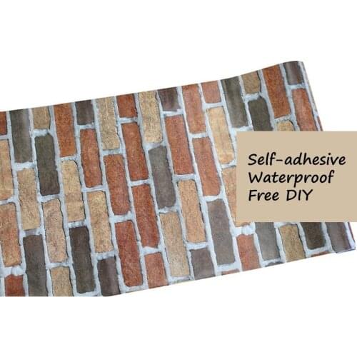 Home Vinyl Peel and Stick Wallpaper Waterproof Self-Adhesive Realistic Brick Wallpaper Stone Wallpaper Sticker for Wall Deco