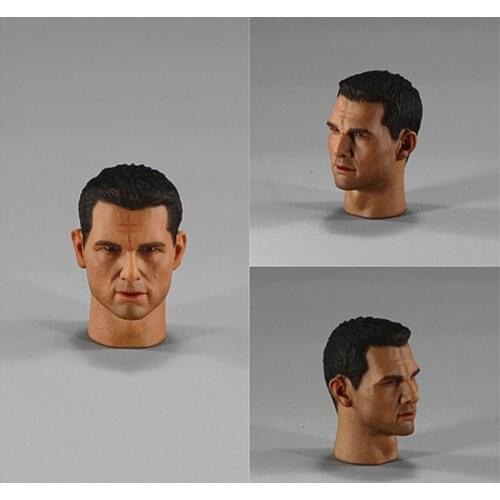 1/6 Scale Man Head+Narrow Shoulders Body Suit Head Sculpt Carving Male Tom Cruise Atango 12 inches Action Figure