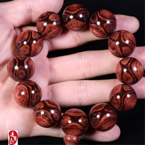 Hainan Dalbergia Pear Hand String 2.0 Ghost Face to Eye Buddha Bead Bracelet Avocado Old Pear Material Buddha Collection Jewelry