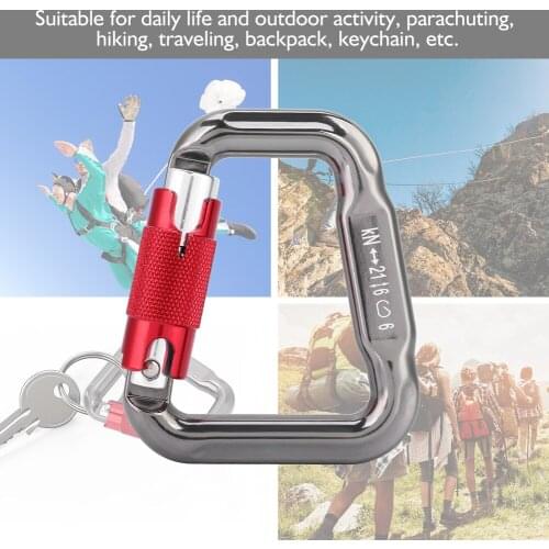 Aluminium Magnesium Alloy Mountaineering Caving Rock Climbing Carabiner D Shaped Safety Master Screw Lock Buckle Escalade