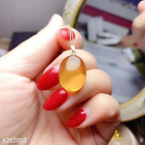 KJJEAXCMY Fine Jewelry 18K gold inlaid Citrine Female Pendant Necklace luxury hot selling with box
