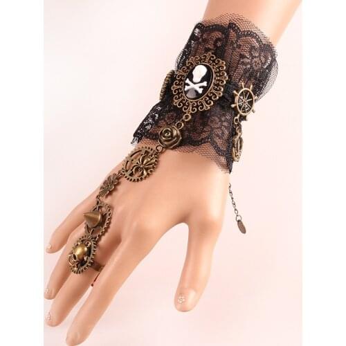 Cosplay medieval retro steam gothic court mechanical pirate bracelet women queen vampire bracelet halloween props Costume