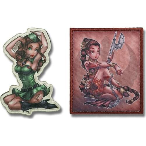 Beautiful Girl Warrior Slave Princess Leia Naval Female Sailor Sexy Curls Patch Chapter For Clothes Thermal Transfers Patches