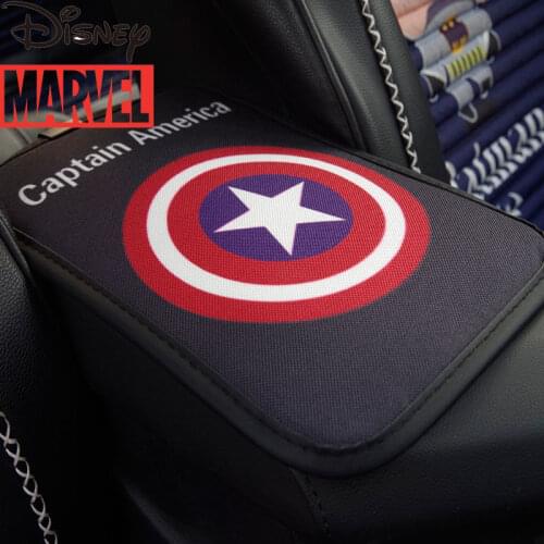 Disney Marvel Captain America Cartoon Creative Car Armrest Cover Cartoon Cute Car Suitcase Cover Auto Accessories Universal
