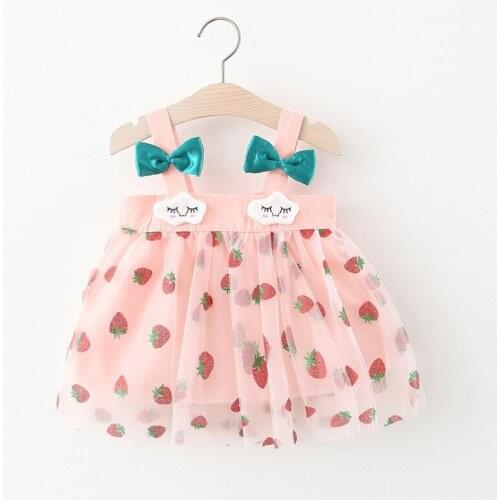 Infant Girls Cute Clothing Baby Girls Summer Party Dress Kids Girls Wedding Dress Bow Style Sleeveless Dress
