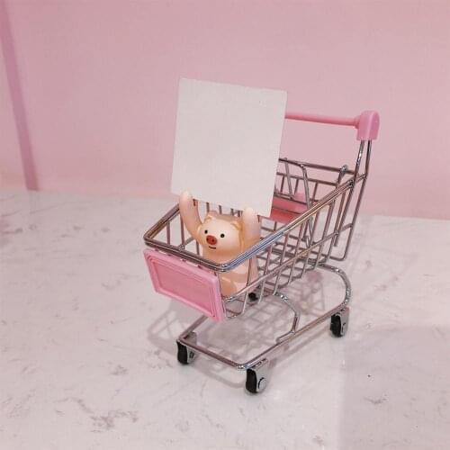 Mini Simulation Small Supermarket Shopping Cart Creative Handcart Utility Cart Children Play Strollers Toys Mini Pretend A5N5