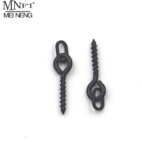 MNFT 25Pcs Matte Black Boilies Bait Screws With Oval Ring 4.5mm Carp Fishing Terminal Tackle Boilie Pop Ups Chod Rigs 12mm