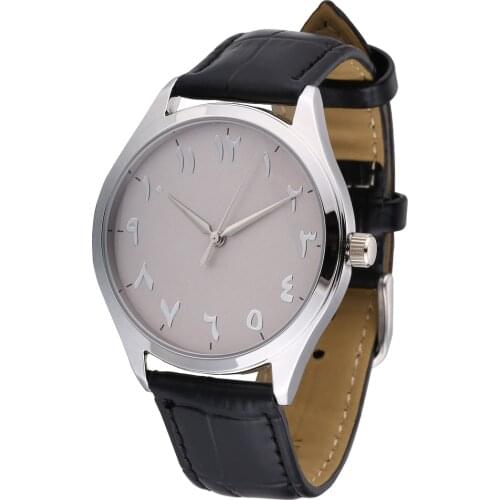 Fashion Genuine Leather Men Watch Arabic Dial Face Watches Big plate watch