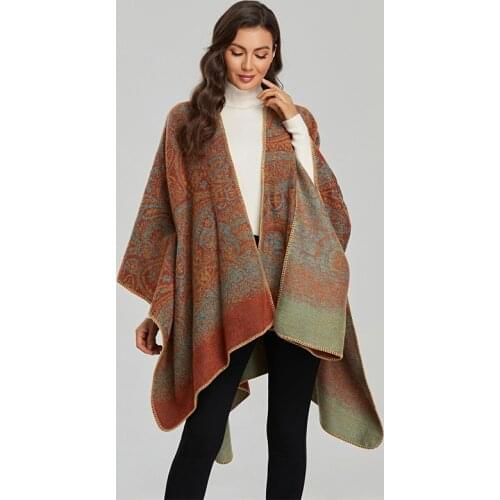 Fashion Imitation Cashmere Women Print Boho Scarf Winter Warm Shawl Wrap Female knitted Warm Comfortable Wild Soft Thick Blanket