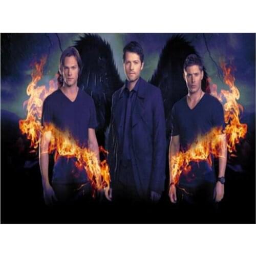 Supernatural DIY Embroidery Cross Stitch 11CT Kits Needlework Craft Set Printed Canvas Cotton Thread Home Wholesale