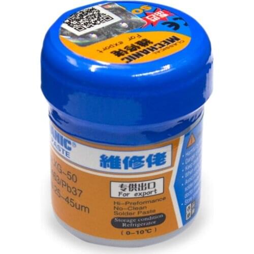 NEW 1 Pc Solder Paste Original HK MECHANIC XG-50 Sn63/Pb37 For Soldering Iron Hakko 936 Saike 852D Soldering Flux