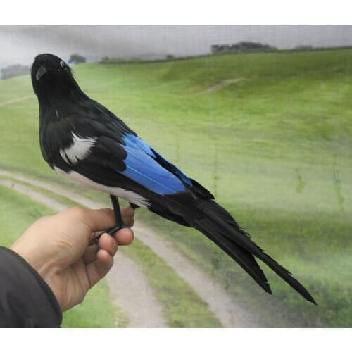 New simulaiton turnd magpie toy polyethylene & furs bird doll gift about 30cm 2195