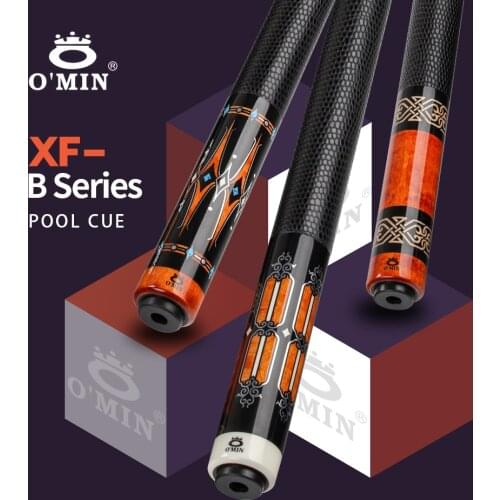 OMIN XF-B1-3 Billiard Pool Cue 12.8mm Tip Carbon Tube 55cm Leather Grip Adjustable Weigh Bolt Billiard Stick Kit with Extension