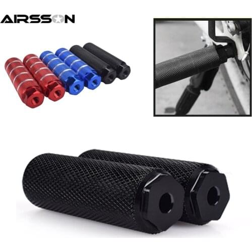 2Pcs Aluminum Alloy Anti-Slip MTB Bike Bicycle Pedal Front Rear Axle Foot Pegs BMX Footrest Lever Cylinder Bike Accessories