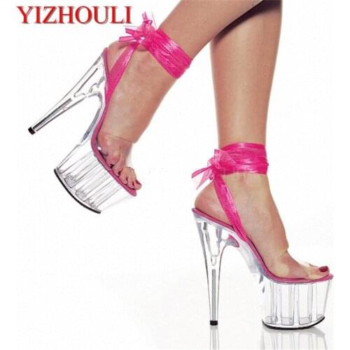 Sexy Crystal 15cm Ultra Heels Platform Pole Dancing Show/Star/Model Banquets Use Sandals