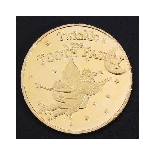 Tooth Fairy Gold Plated Commemorative Coin Creative Kids Tooth Change Gifts Souvenir Art Crafts Decoration collection