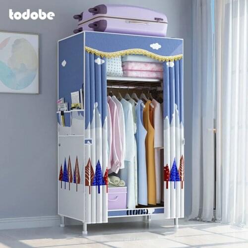 Simple Wardrobe Foldable Fabric Bedroom Clothes Organizer Bold Steel Frame Cloth Wardrobe Clothing Closet for Home Furniture