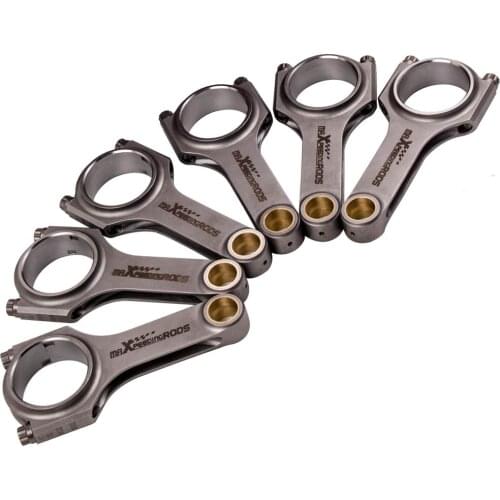 H Beam 4340 EN24 Connecting Rod For BMW Big 6 engine M30 M30B35 L6 Con Rods 600-800HP W/ ARP 2000 Bolts Bielle Pleuel Piston