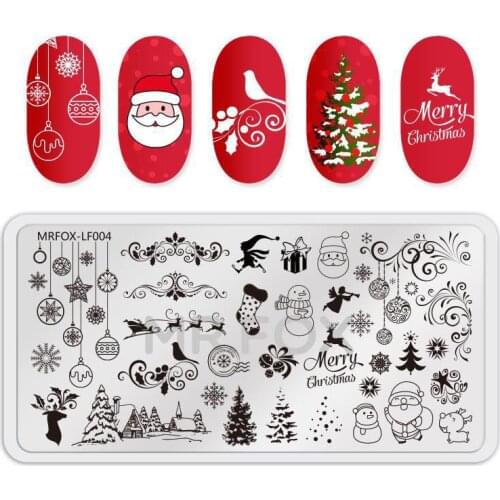 Nail Stamping Plates Halloween Christmas Snowflake Santa Claus Nail Art StampTemplate DIY Template Manicure StampingStencil Tool