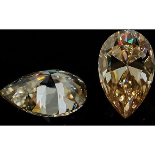 Champagne Color Pear Cut synthetic moissanites diamond 1ct loose moissanites for jewelry making