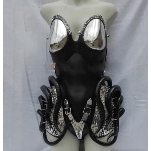 Technology future Stage show party warrior horns punk gogo costumes nightclub bar costume