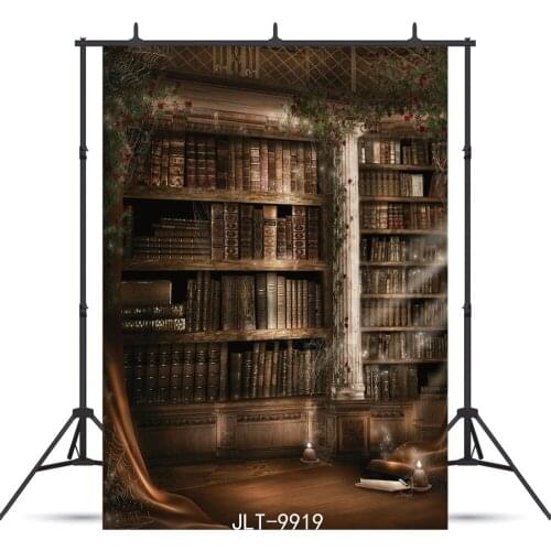 Vintage Bookstore Corner Vinyl Photography Background For Portrait Baby Shower New Born Children Backdrops Photocall Shoot