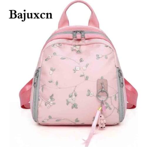 Womens Backpack 2021 New Oxford Cloth Exquisite Embroidery Multifunctional Bags Youth Girl Student School Bag Main