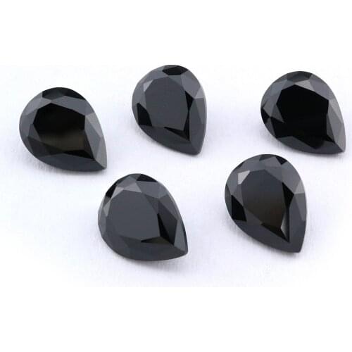 1Pcs Pear Black Spinel Faceted Cut Loose Gemstone Natural Semi Precious Stone DIY Jewelry Supplies 4150007