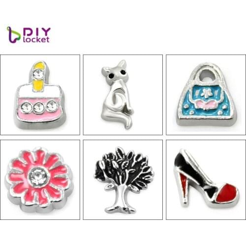 10pcs/lot Mix Style Mini Floating Photo Charms Floating Charms For Glass Locket LSFC511-609