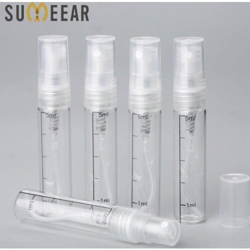 100Piece/Lot 5ml Sample Refillable Spray Bottle Empty Cosmetic Containers For Travel Bottle Atomizer Perfume Pump Bottle Gift