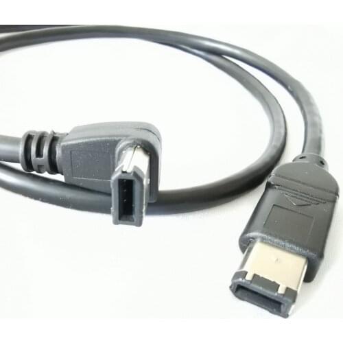1394 FireWire Straight head 6pin to 90 Degree Angle 6p data cable 100cm
