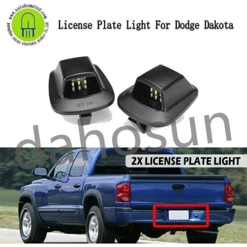 2Pcs Dahosun LED License Plate Light For Dodge Dakota 1997-2010 Car Rear High Brightness White Number Plate Lamp