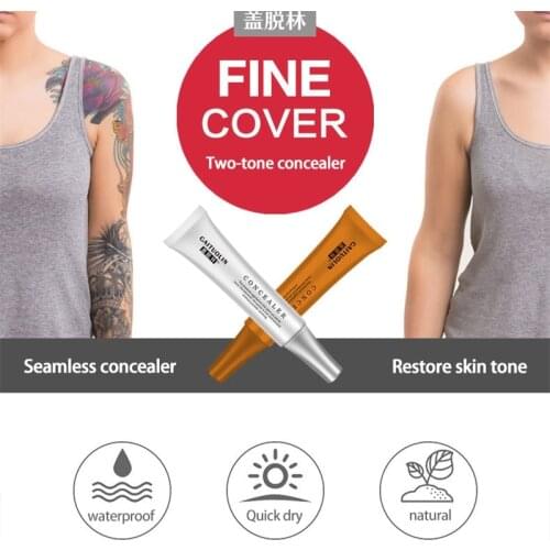 2pcs Kit Scar Tattoo Skin Cover Cream Concealer Set Waterproof Kit for Coverage Vitiligo Cover Hiding Spots Birthmarks