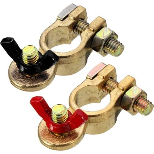 2PCS Wing Nut Marine Brass Battery Terminal Pos / Neg Stud Size(+-)