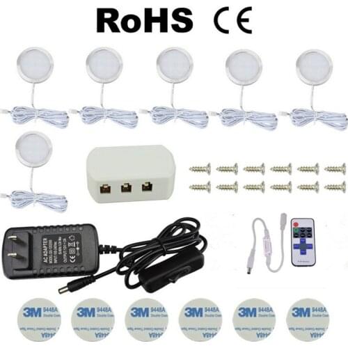 3/4/6/8PCS LED Under Cabinet Light Kitchen lights 12V 2W bar lamp with Switch Home wardrobe Lamp Showcase Lamps Decoration