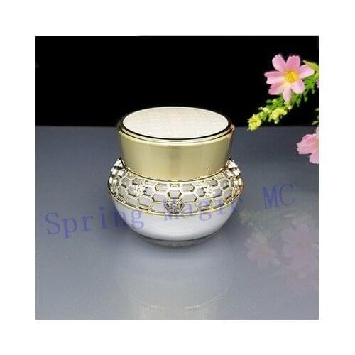 30G Hollow lace Gold Cream Jar,Cosmetic Container Eye Cream jar,Small Plastic cream bottle,1zo Empty Essence case plastic jars