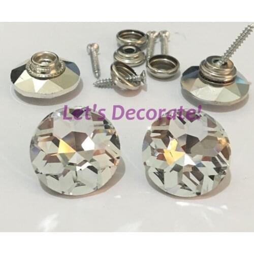 Free shipping 50PCS/LOT 18MM-30MM Diamond Crystal Glass Screw Nails / Buttons For Sofa Industry Or Other Decoration Fileds