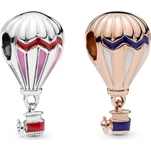 Ajax Real 925 Sterling Silver Hot Air Balloon Beads Charms For Bracelets Bangle Fashion Jewelry Women Gift Wholesale
