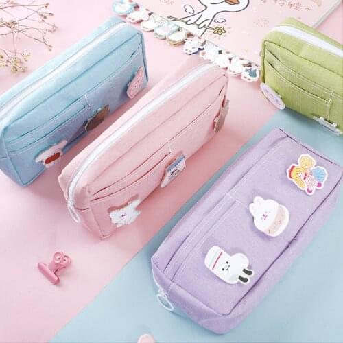 Large Capacity Pencil Case Cute Oxford Pencil Case Lovely Cartoon Pen Bags Kids Gift School Supplies Stationery Organizer 050058