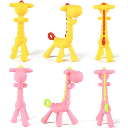 Baby Teether Cartoon Teething Nursing BPA Free Soft Silicone Baby Teeth That Fawn Molar Rod Giraffe To Bite The Teether Safty