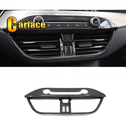 For Ford Focus 2019 ABS Carbon fibre Central control air conditioning panel Cover Trim Air-conditioning Outlet Vent Car Styling