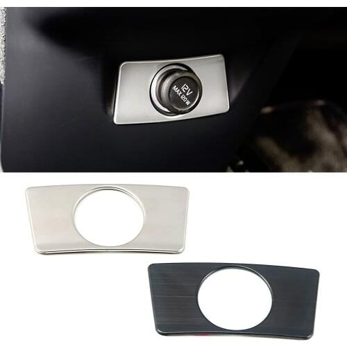 For Volvo XC60 2018-2020 Car Interior Cigarette Lighter USB Port Trim Sequins Cover Stainless Steel Interior Mouldings Sticker