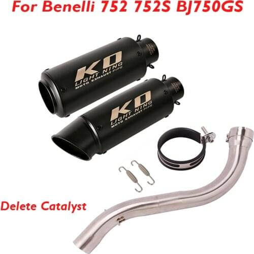 Slip on Motorcycle Exhaust System Connector Link Tube Muffler Escape Tip Silencer for Benelli 752 752S BJ750GS