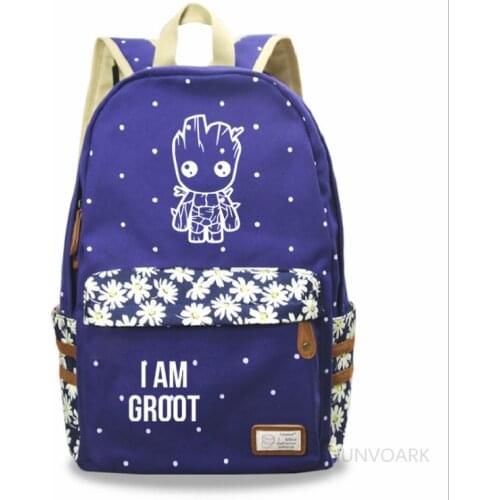 Guardians of the Galaxy Groot Backpack Canvas Bag School BagsBoys Girl Mochila Feminina Notebook Bag Cosplay