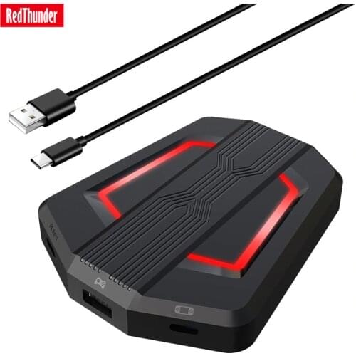 RedThunder P6 Gaming Keyboard and Mouse Adapter for PS4/Xbox One/Xbox360/PS/Nintendo Switch, RGB Gaming Combo for Game Consoles
