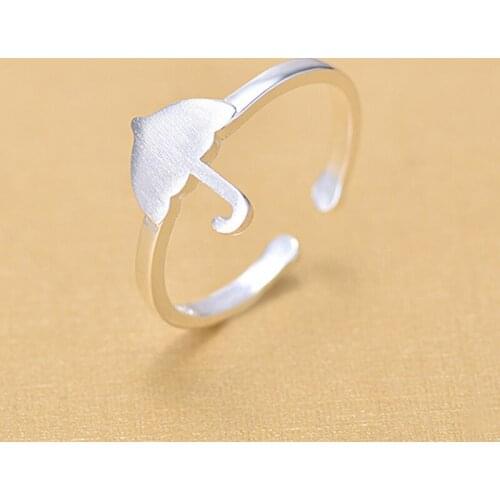 Classic Accessories 925 Sterling Silver Rings Open Umbrella Finger Rings For Women New Mothers Day Bridesmaid Gifts